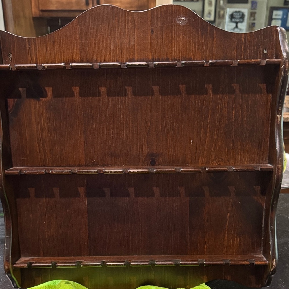 Wooden Wall Shelf Rack in Rich Brown